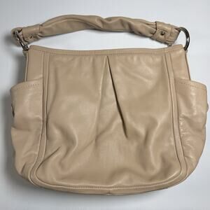 Coach Soft Leather Shoulder Bag Hobo Taupe Zip L0882-13412